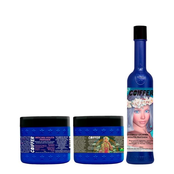 KIT CLIENTE VIOLETA PRATEADA COIFFER (3UNIDADES)