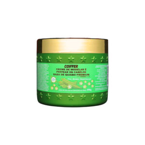 CREME DE MODELAR E PENTEAR OS CABELOS BABA DE QUIABO PREMIUM COIFFER 350G